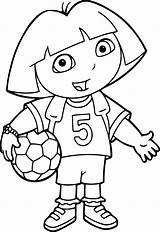 Dora Coloring Pages Soccer Explorer La Ball Colorear Para Exploradora Páginas Original sketch template