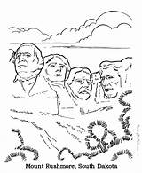 Coloring Pages Rushmore Mount National Memorial Parks Dakota Kids South Sheets Mt Monuments Color Historic Places Park Printables Monument States sketch template