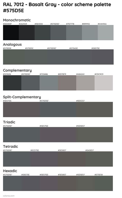 ral  basalt gray color palettes  color scheme combinations colorxscom