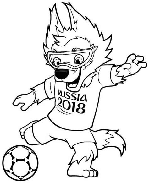 fifa world cup 2018 mascot zabivaka coloring page world cup fifa world cup fifa world cup