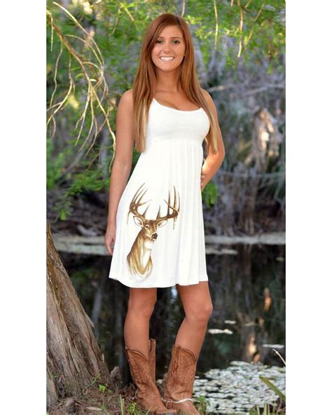 women s cute country white deer dress white country