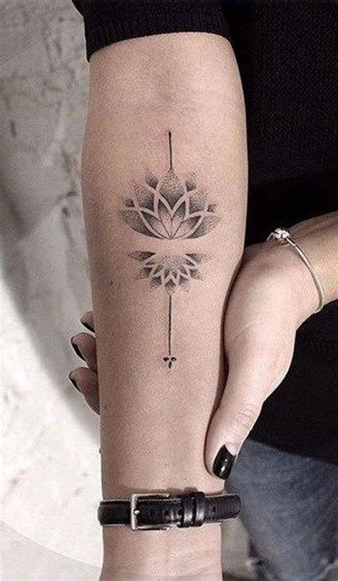 Women Tattoo Small Minimal Lotus Forearm Tattoo Ideas