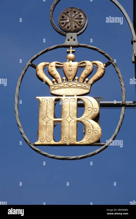 hanging sign  hofbrauhaus logo  res stock photography  images