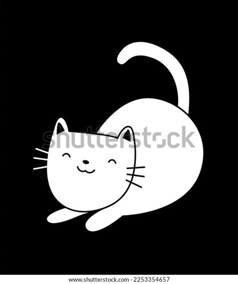 White Cat Doodle Cute White Pussy Stock Vector Royalty Free