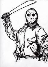 Jason Voorhees Clipart Coloring Drawing Sketch Pages Part Ditch Scrawls Ink Trending Days Last Getdrawings Clipground sketch template