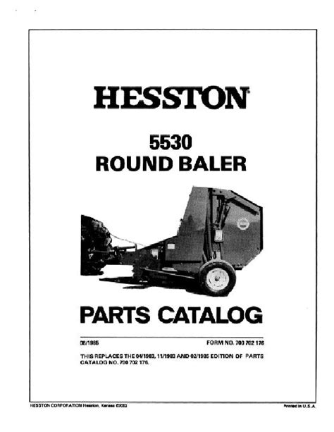 agco technical publications hesston hay equipment balers    baler parts catalog