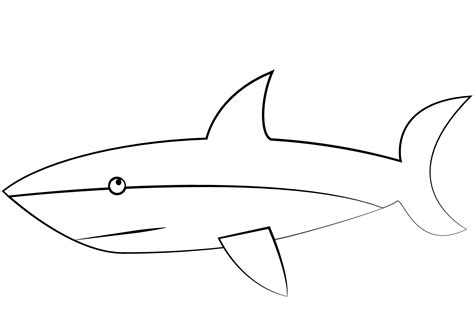 cute cartoon shark  toddlers coloring page  printable coloring
