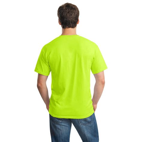 gildan  heavy cotton  shirt safety green fullsourcecom