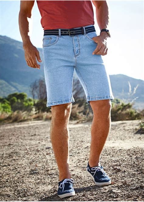 jeans bermuda classic fit donkerblauw heren bonprixnl
