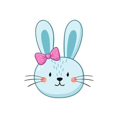 bunny face vector art icons  graphics