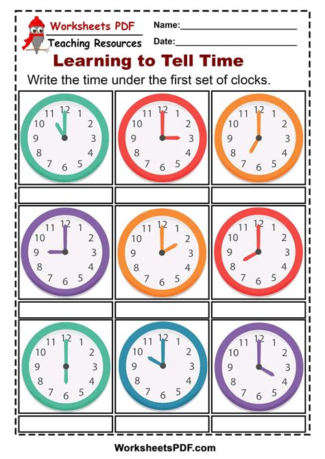 printable time telling worksheets