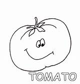 Tomato Coloring Pages Funny Colouring Fruits Tomatoes Cliparts Garden Plant Worksheets sketch template