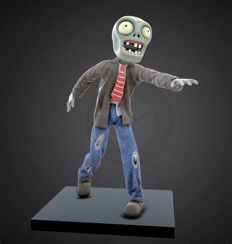 3d model zombie pvz vr ar low poly cgtrader