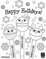Happy Coloring Holidays Pages Getcolorings Revealing sketch template
