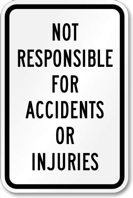 responsible  accidents  injuries sign sku