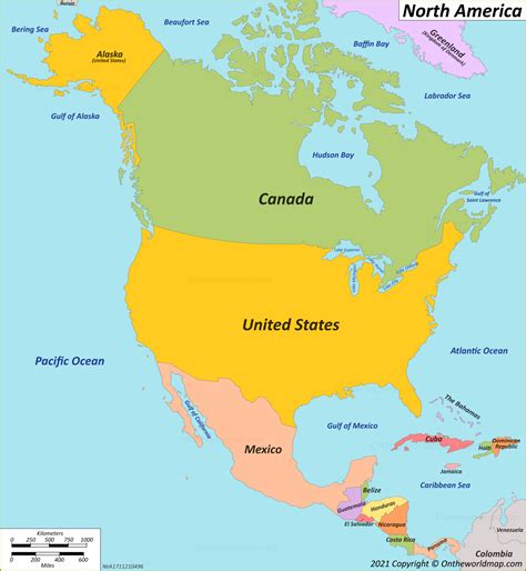 north america map countries  north america maps  north america