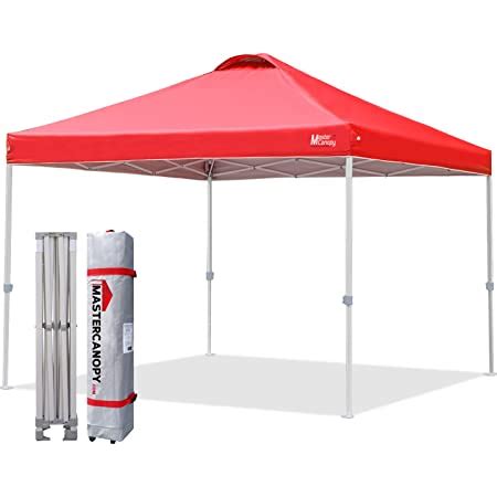 amazoncom mastercanopy durable ez pop  canopy tent  roller bag  red patio