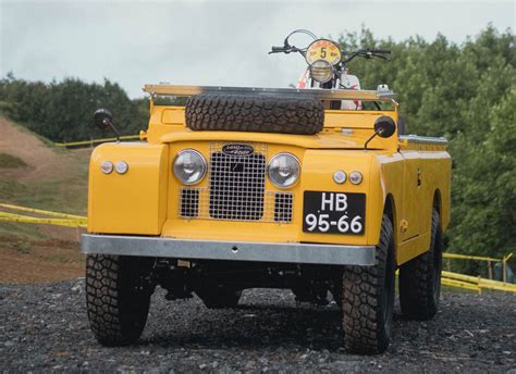 restored land rover series  lwb  perfect  motorcycle hauler