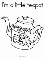 Teapot Coloring Little Im Noodle Printable Color Worksheet Sheet Twisty Tea Pages Party sketch template
