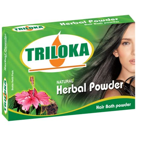 triloka herbalmandara head bathing powder refill pack shampoo