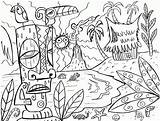 Coloring Hawaii Pages Hawaiian Luau Kids Color Printable Island Tiki Drawing Beach Tropical Adult Adults Islands Sheets Print Only Beaches sketch template