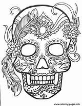 Skull Coloring Pages Printable Adult Sugar Adults Color Mandala Sheets Print Choose Board Kids Book Bones Online sketch template