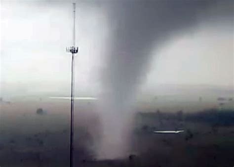 drone   tornado developed   running  flew  drone   zoomed
