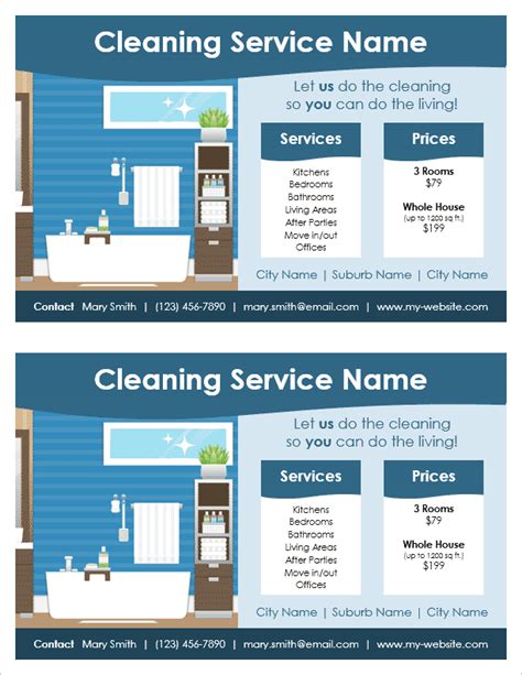 cleaning service flyer template  word