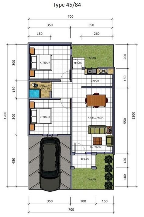 model desain denah rumah minimalis sederhana type