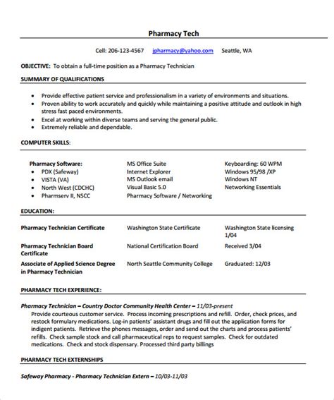 Free 9 Sample Pharmacist Resume Templates In Pdf