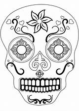 Skull Sugar Coloring Pages Calavera Easy Printable Drawing Print Tattoo Skulls Color Designs Sheets sketch template