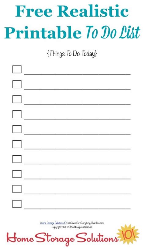 realistic printable list home storage solutions