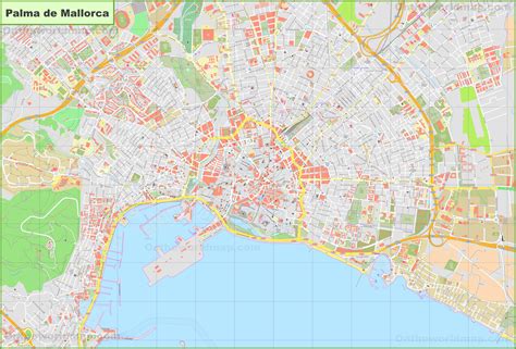 large detailed map  palma de mallorca
