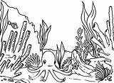 Reef Coral Coloring Pages Barrier Great Ecosystem Fish Ocean Plants Drawing Octopus Grassland Habitat Kids Desert Waiting Printable Color Drawings sketch template