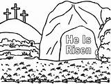 Coloring Tomb Empty Pages Easter Template Risen He Sketch sketch template