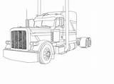 Peterbilt Coloring Truck Semi Pages Drawing Trucks Sketch Printable Big Rig Sheet Drawings Tractor Kenworth Colouring Sheets Kids Template Designs sketch template