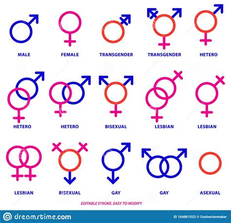 Set Of Sexual Orientation Gender Or Male Female Symbols