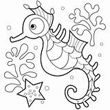 Seahorse Coloring Pages Printable Kids Print sketch template