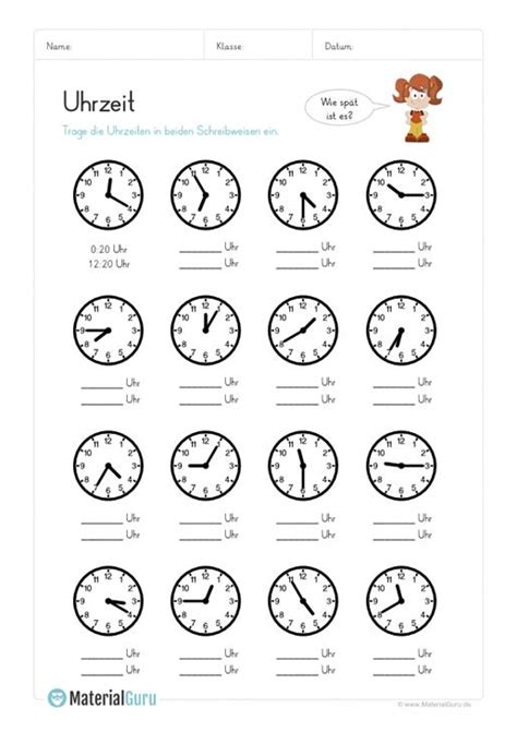 arbeitsblatt uhrzeit ablesen mix uhrzeit lernen uhr