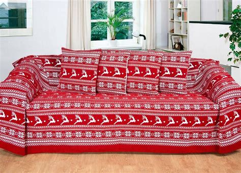 red sofa throws