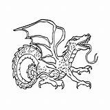 Draken Draak Kleurplaat Enge Gevaarlijke Chinesischer Drache Leuk Grote sketch template