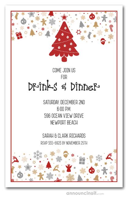 holiday elements christmas party invitations