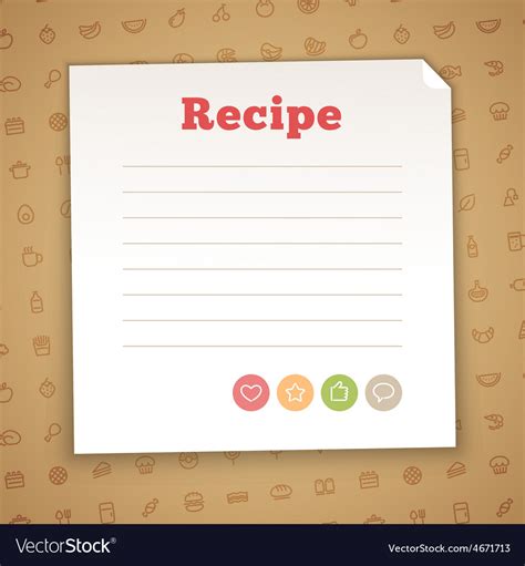 blank recipe card template royalty  vector image