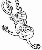 Boots Swinging Dora Explorer Monkey Coloring Hanging Drawing Pages Go Colorear Feet His Para Diego Liana Happy Getdrawings Originales Páginas sketch template