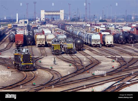 railroad freight yard  chicago il stock photo alamy