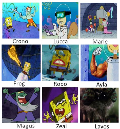 Chrono Trigger Characters Spongebob Comparison Charts