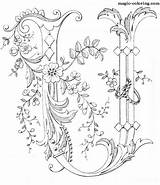 Coloring Flowered Monograms Pages Magic sketch template