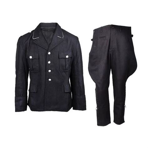 Tomwang2012 Ww2 German Elite M32 Officer Black Wool Tunic Breeches Set