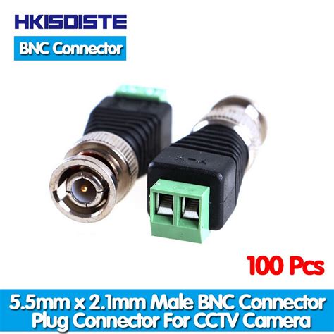 hkixdiste pcs mini coax cat male bnc connector  camera cctv bnc video balun connector