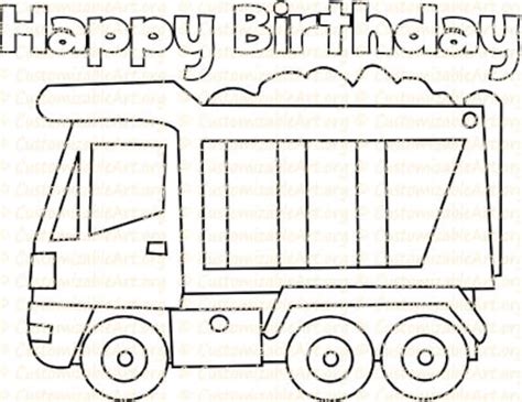 truck party favor printable truck birthday coloring page sheet etsy